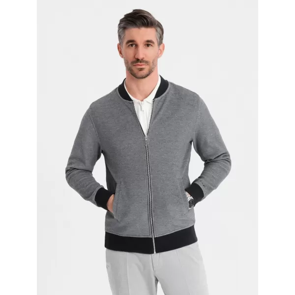  Pánská mikina OMBRE OM-SSZP-0210 BLACK/GREY 
