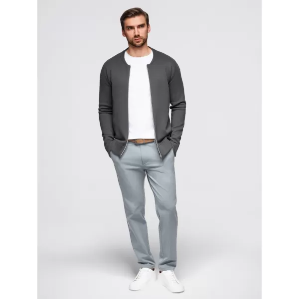  Pánský svetr OMBRE OM-SWZS-0146 GRAPHITE 