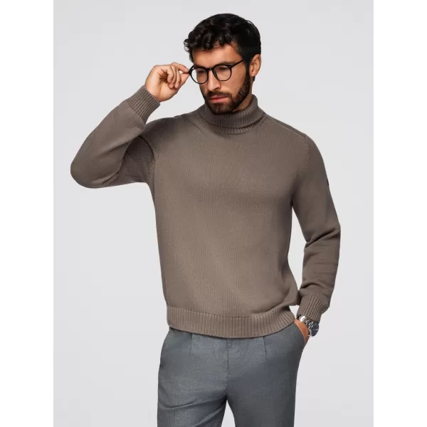  Pánský svetr OMBRE OM-SWTN-0163 GRAY-BROWN 