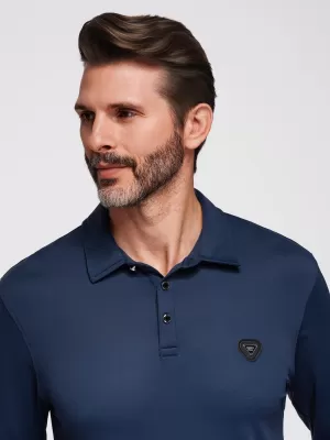 Pánské triko s límečkem OMBRE OM-POLS-0139 NAVY BLUE