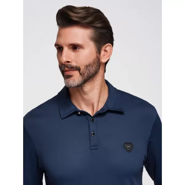 Pánské triko s límečkem OMBRE OM-POLS-0139 NAVY BLUE 