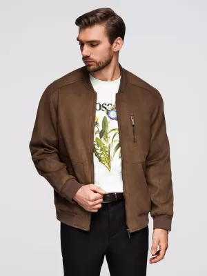 Pánská bunda OMBRE OM-JAFL-0232 BROWN