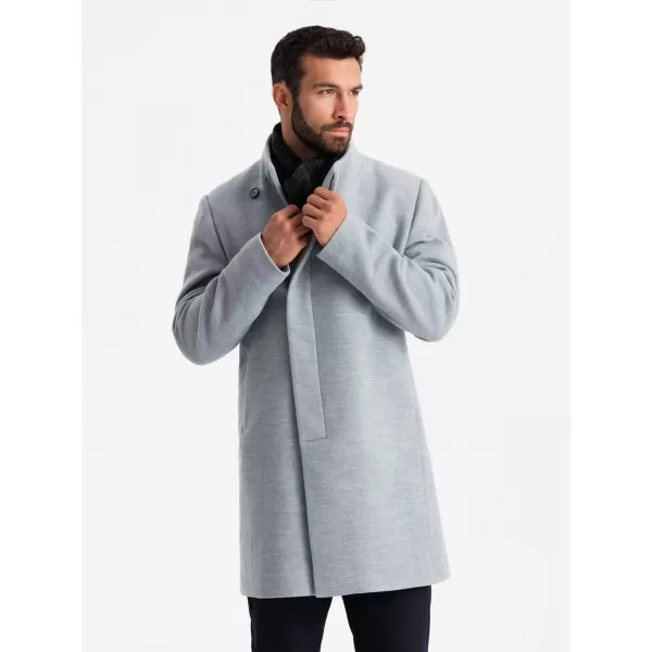  Pánský kabát OMBRE OM-COWC-0141 GREY MELANGE 