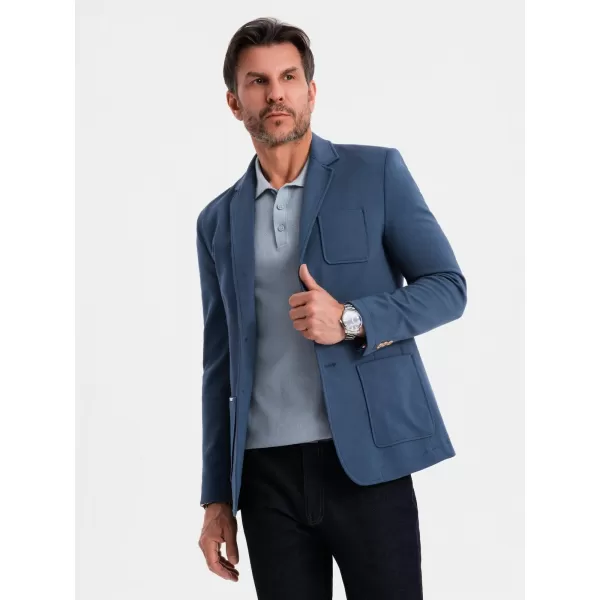  Pánské sako OMBRE OM-BLZB-0101 DARK BLUE 