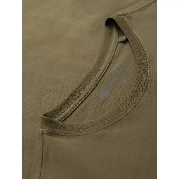  Pánské triko OMBRE OM-LSPT-0131 OLIVE 