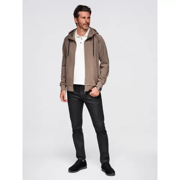  Pánská mikina OMBRE OM-SSZP-0216 GRAY-BROWN 