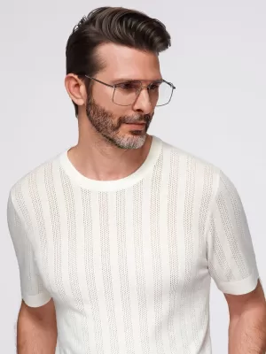 Pánský svetr OMBRE OM-TSCT-0251 WHITE