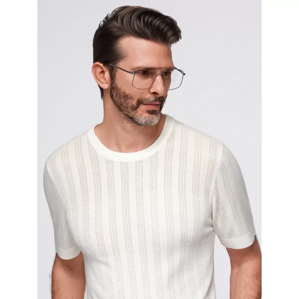  Pánský svetr OMBRE OM-TSCT-0251 WHITE 