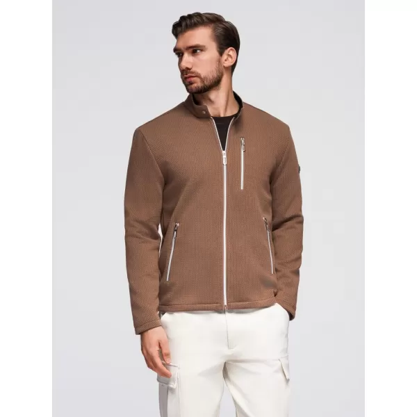  Pánská bunda OMBRE OM-JANP-0229 BROWN 