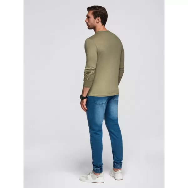  Pánské triko OMBRE OM-LSPT-0131 OLIVE 