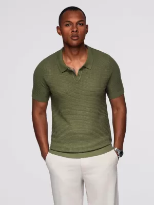 Pánské polo triko OMBRE OM-POSS-0157 OLIVE