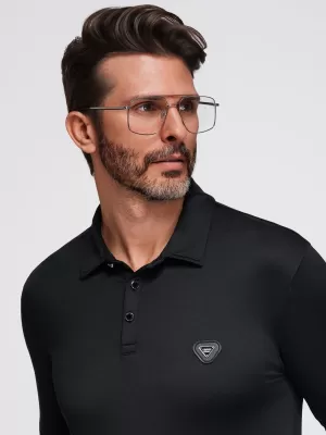 Pánské triko s límečkem OMBRE OM-POLS-0139 BLACK