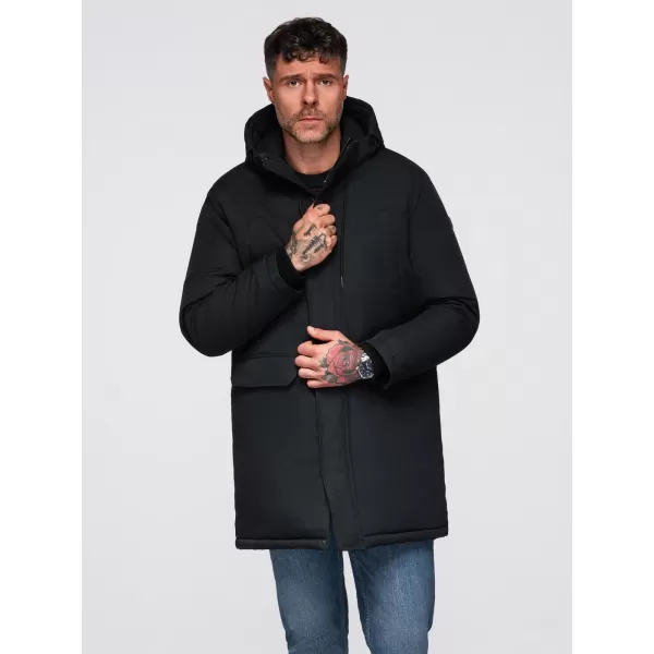  Pánský kabát OMBRE OM-JAPJ-0313 BLACK 