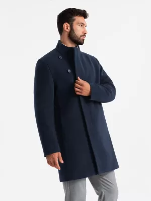 Pánský kabát OMBRE OM-COWC-0141 NAVY BLUE
