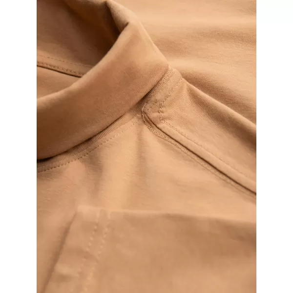  Pánské triko OMBRE OM-LSCL-0130 LIGHT BROWN 