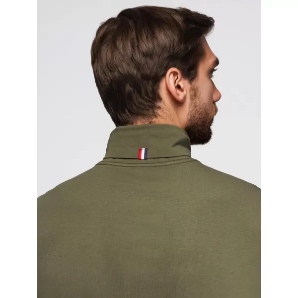  Pánské triko OMBRE OM-LSCL-0130 DARK OLIVE GREEN 