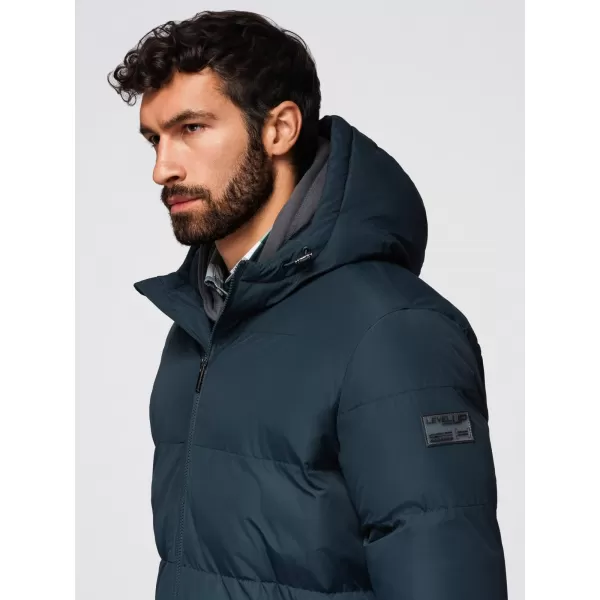  Pánský kabát OMBRE OM-JALJ-0269 NAVY BLUE 