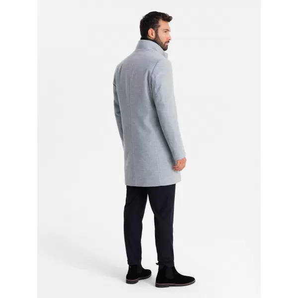  Pánský kabát OMBRE OM-COWC-0141 GREY MELANGE 