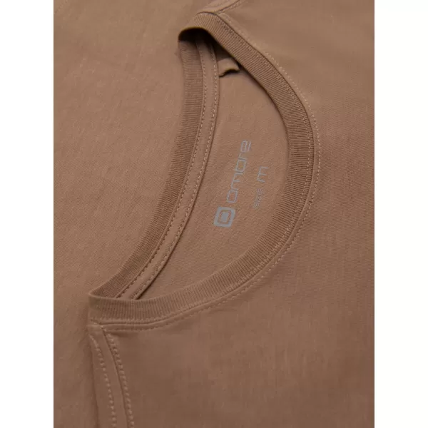  Pánské triko OMBRE OM-LSPT-0131 LIGHT BROWN 