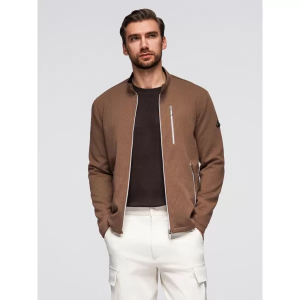  Pánská bunda OMBRE OM-JANP-0229 BROWN 