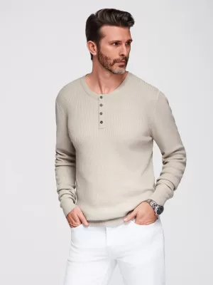 Pánský svetr OMBRE OM-SWSW-0182 BEIGE