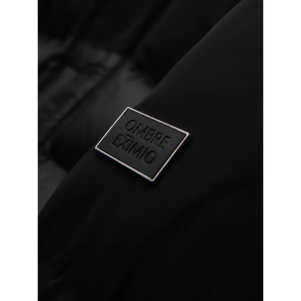  Pánský kabát OMBRE OM-JALJ-0266 V1 BLACK 