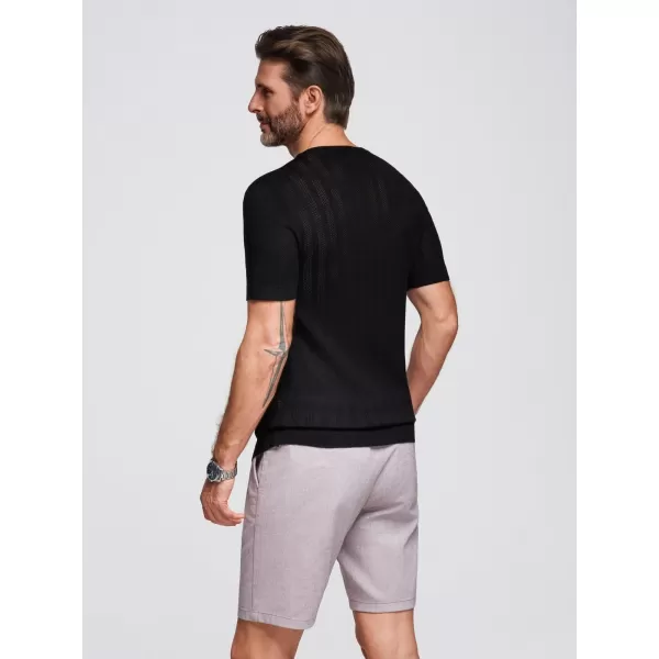  Pánský svetr OMBRE OM-TSCT-0251 BLACK 