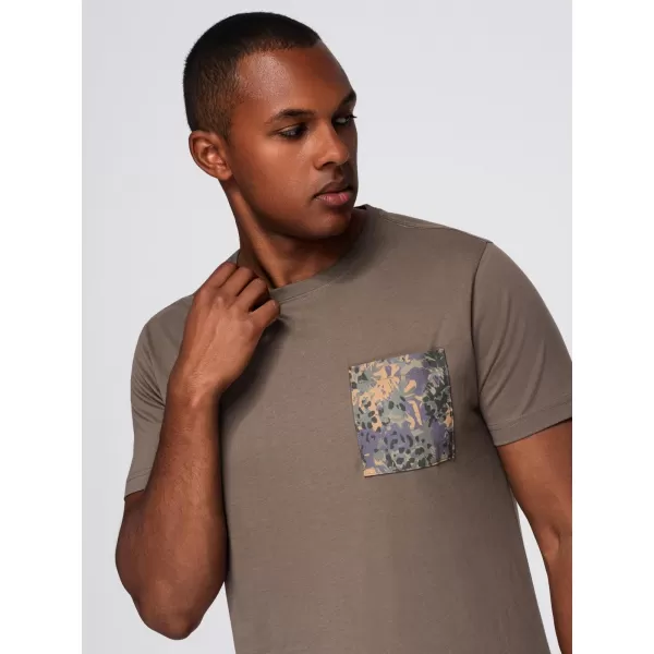 Pánské triko OMBRE OM-TSPT-0227 DARK OLIVE 