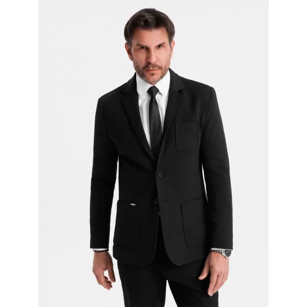  Pánské sako OMBRE OM-BLZB-0101 BLACK 