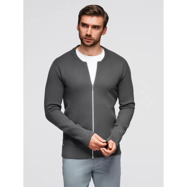  Pánský svetr OMBRE OM-SWZS-0146 GRAPHITE 