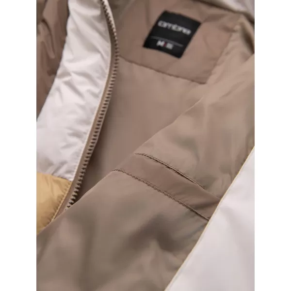  Pánská bunda OMBRE OM-JALP-0296 BEIGE AND WHITE 