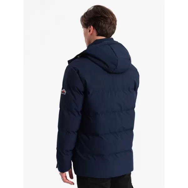  Pánská zimní bunda OMBRE OM-JAHP-0306 NAVY BLUE 