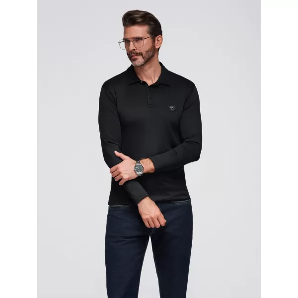  Pánské triko s límečkem OMBRE OM-POLS-0139 BLACK 