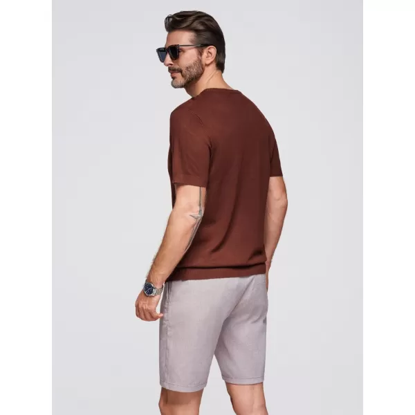  Pánské triko OMBRE OM-TSCT-0252 WARM BROWN 