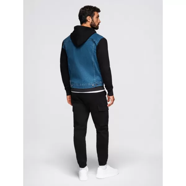  Pánská bunda OMBRE OM-JADJ-0220 BLUE AND BLACK 