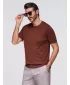 Pánské triko OMBRE OM-TSCT-0252 WARM BROWN