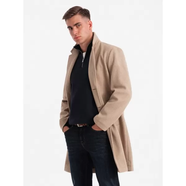  Pánský kabát OMBRE OM-COWC-0104-new BEIGE 