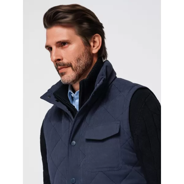  Pánská vesta OMBRE OM-JAVJ-0277 NAVY BLUE 