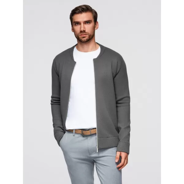  Pánský svetr OMBRE OM-SWZS-0146 GRAPHITE 