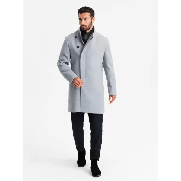  Pánský kabát OMBRE OM-COWC-0141 GREY MELANGE 