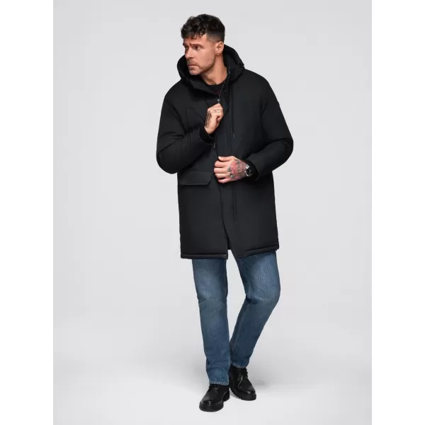  Pánský kabát OMBRE OM-JAPJ-0313 BLACK 