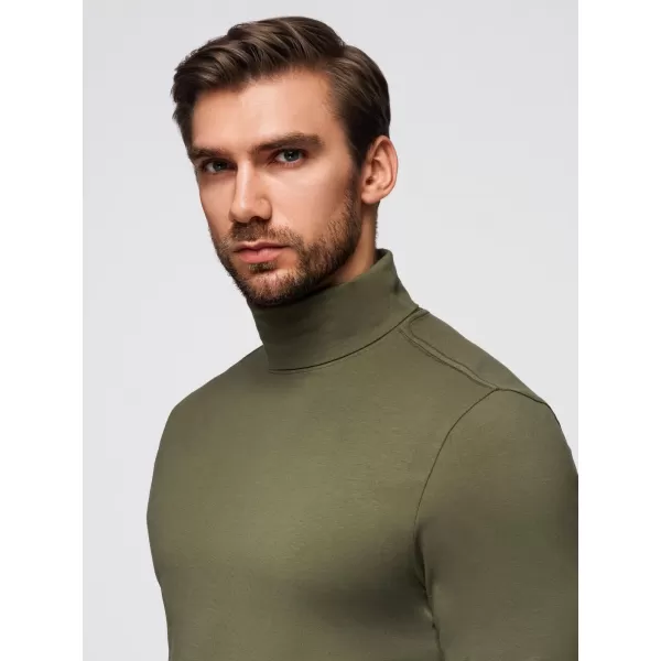  Pánské triko OMBRE OM-LSCL-0130 DARK OLIVE GREEN 