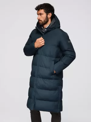 Pánský kabát OMBRE OM-JALJ-0269 NAVY BLUE