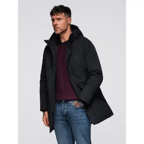  Pánský kabát OMBRE OM-JAPJ-0313 BLACK 