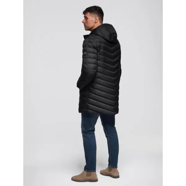  Pánský kabát OMBRE OM-JALJ-0266 BLACK 