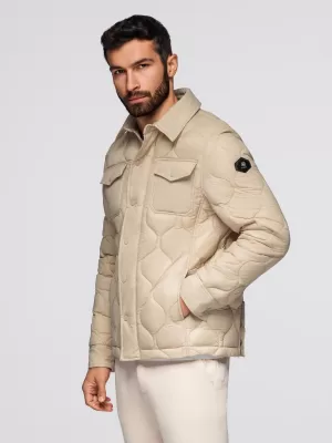 Pánská bunda OMBRE OM-JALP-0215 BEIGE