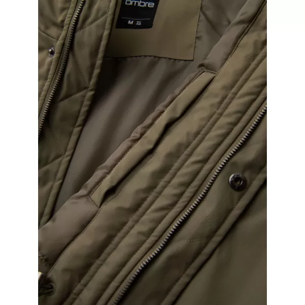  Pánský kabát OMBRE OM-JAPJ-0313 OLIVE 