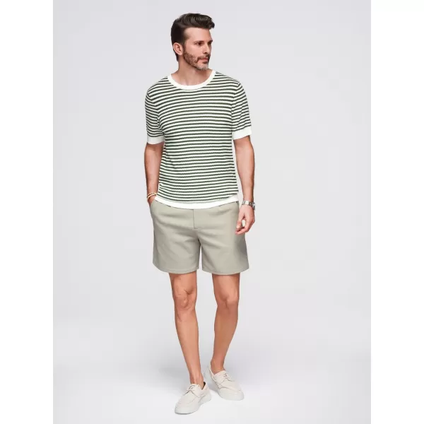  Pánské triko OMBRE OM-TSCT-0255 OLIVE AND WHITE 