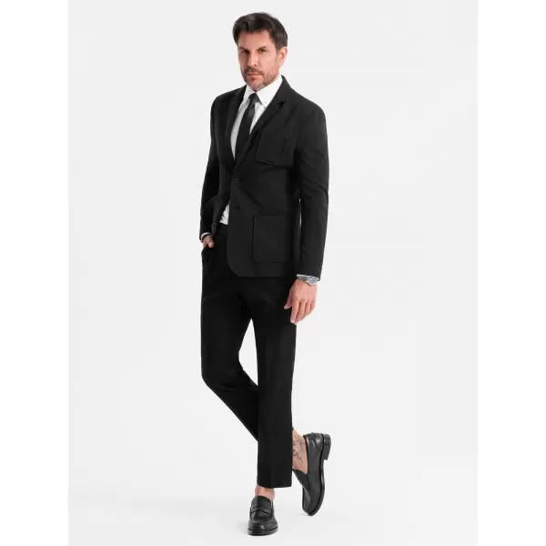  Pánské sako OMBRE OM-BLZB-0101 BLACK 