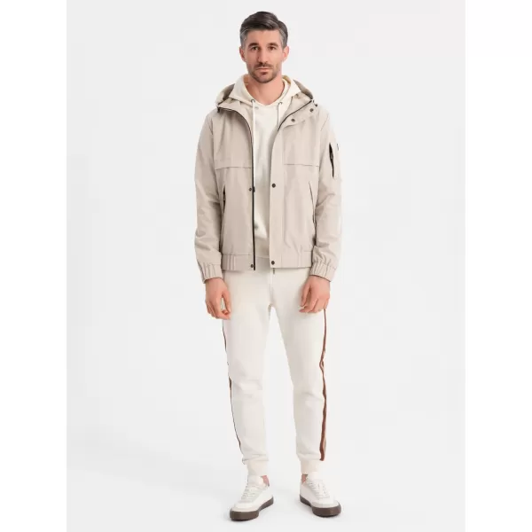  Pánská bunda OMBRE OM-JANP-0225 BEIGE 